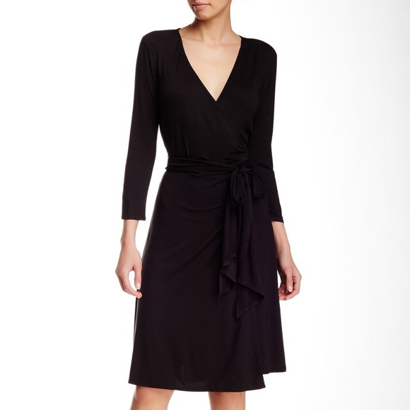 black wrap dress knee length